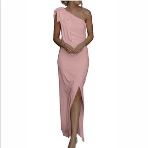 One Shoulder Long Formal Dress W/ Slit